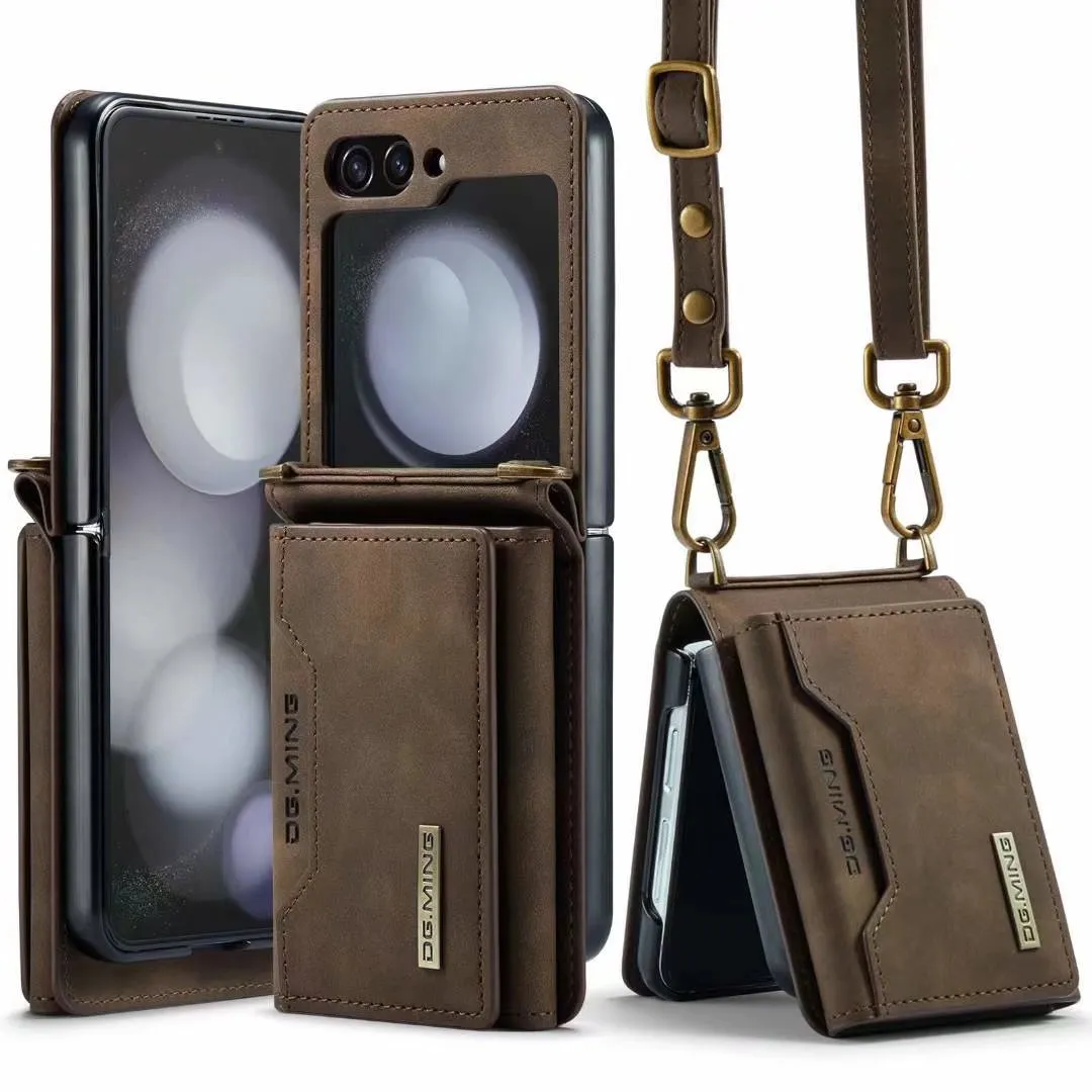Drop Protection Leather Wallet Case For Samsung Galaxy Z Flip 5 4