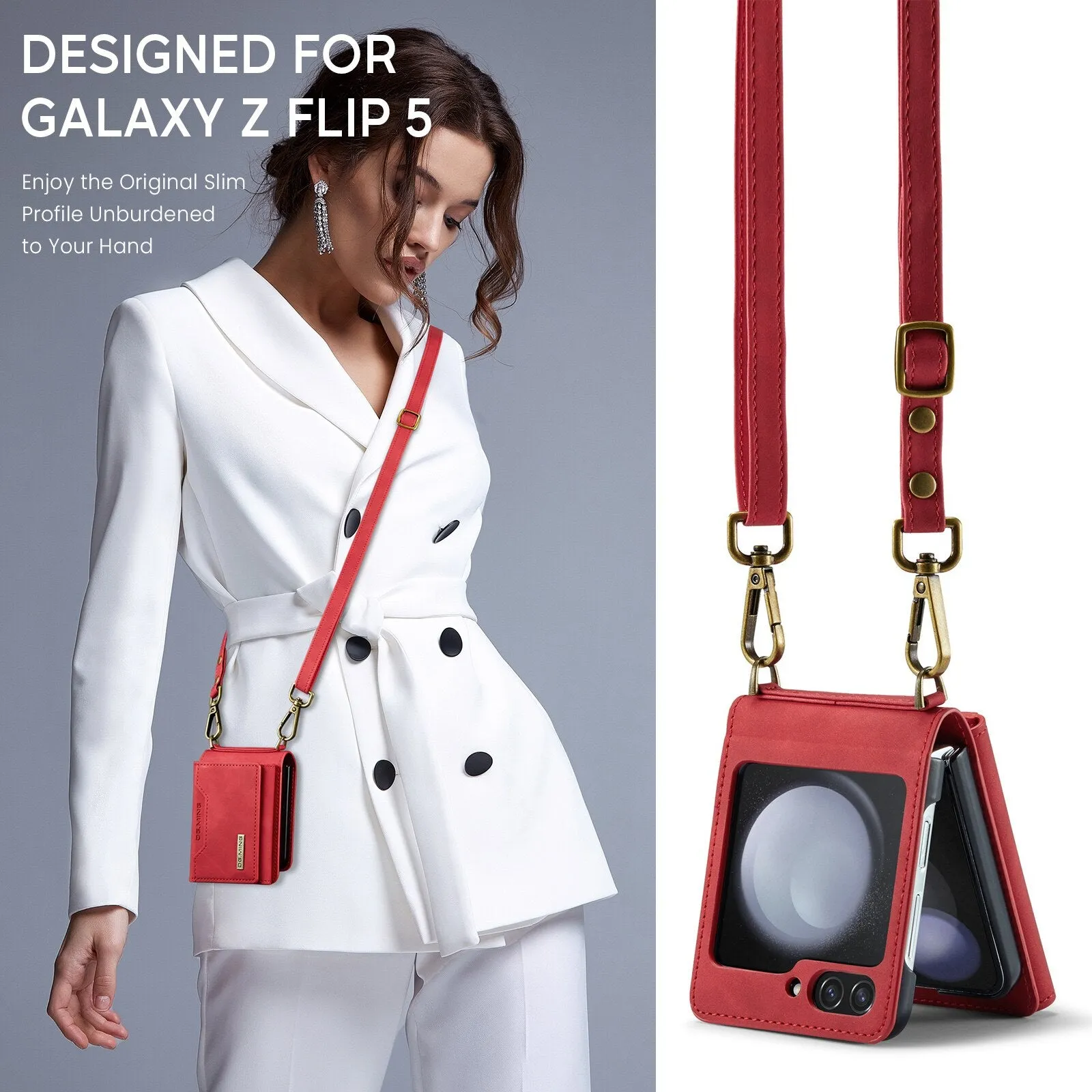 Drop Protection Leather Wallet Case For Samsung Galaxy Z Flip 5 4