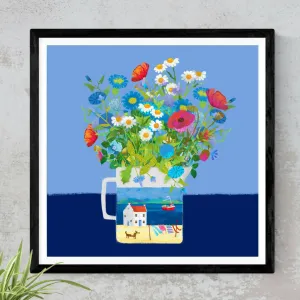 East Neuk Jug and Flowers - Giclee print