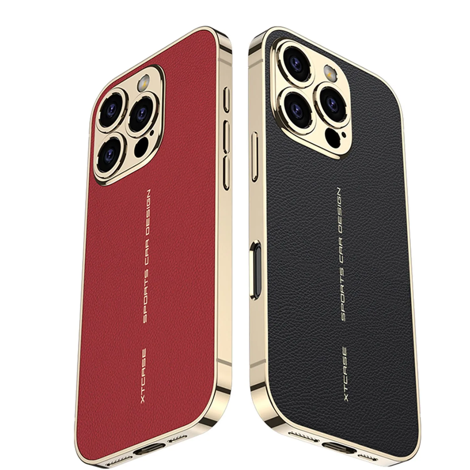 Electroplated Soft Touched PU Leather Case For iPhone