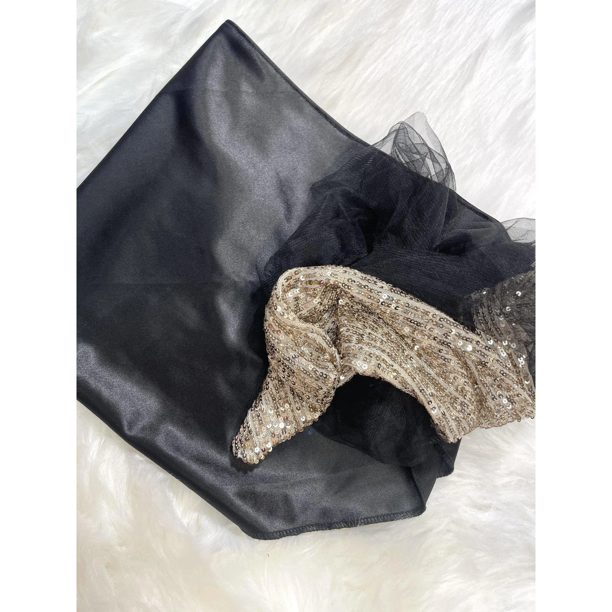 Elegant Headwrap - Black/Gold