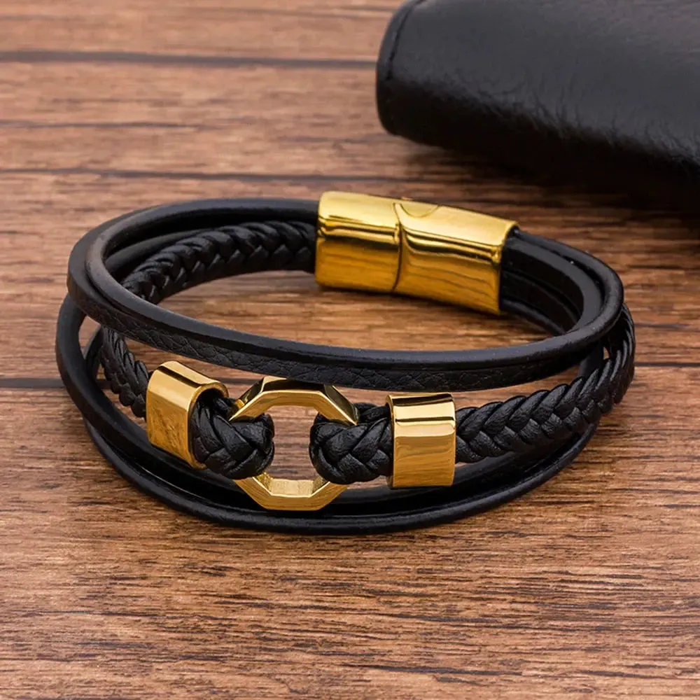 Elegant Hive Bracelet - Cross & Crown