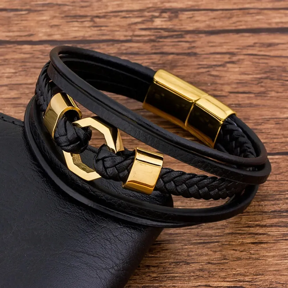 Elegant Hive Bracelet - Cross & Crown