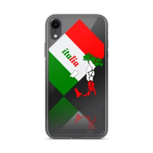 Elegant Italia - Italy Flag And Map Clear iPhone Case