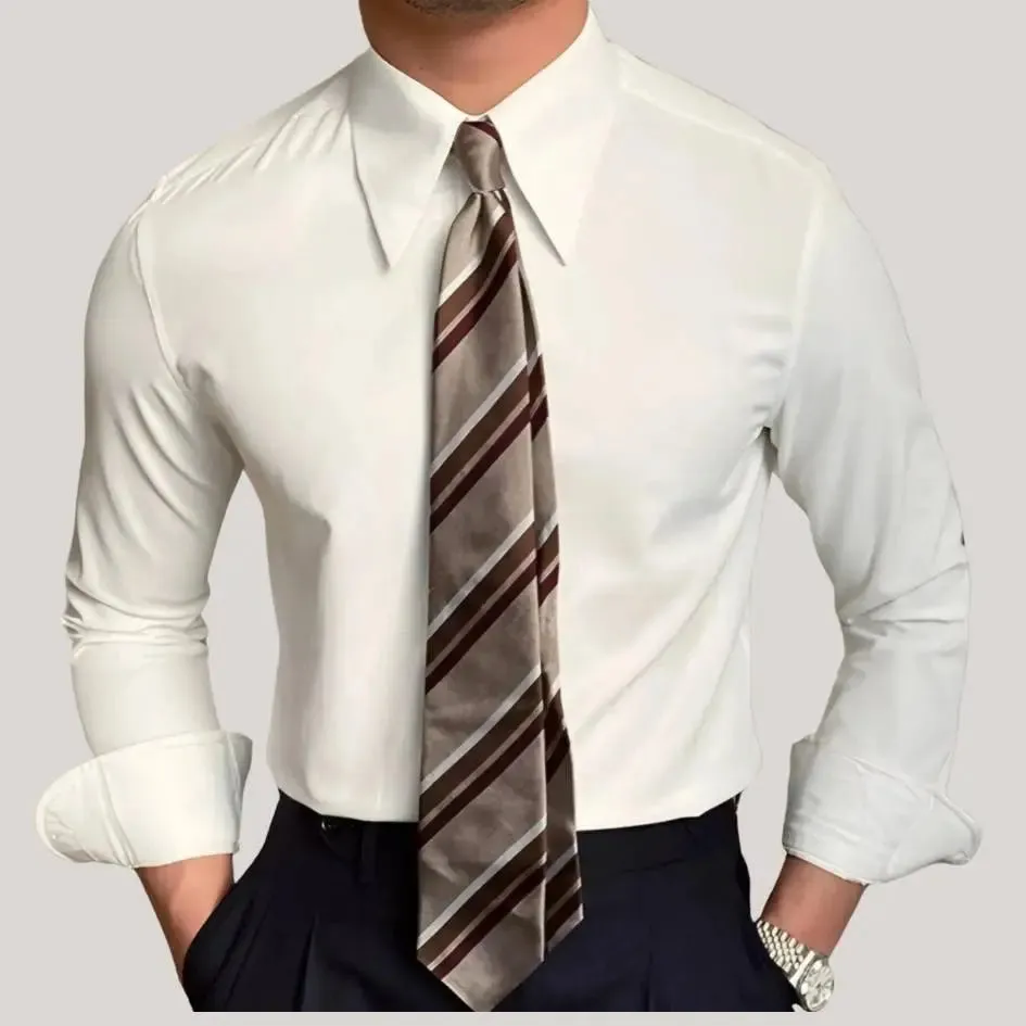 Elegant Spearpoint Collar Shirt - Cross & Crown