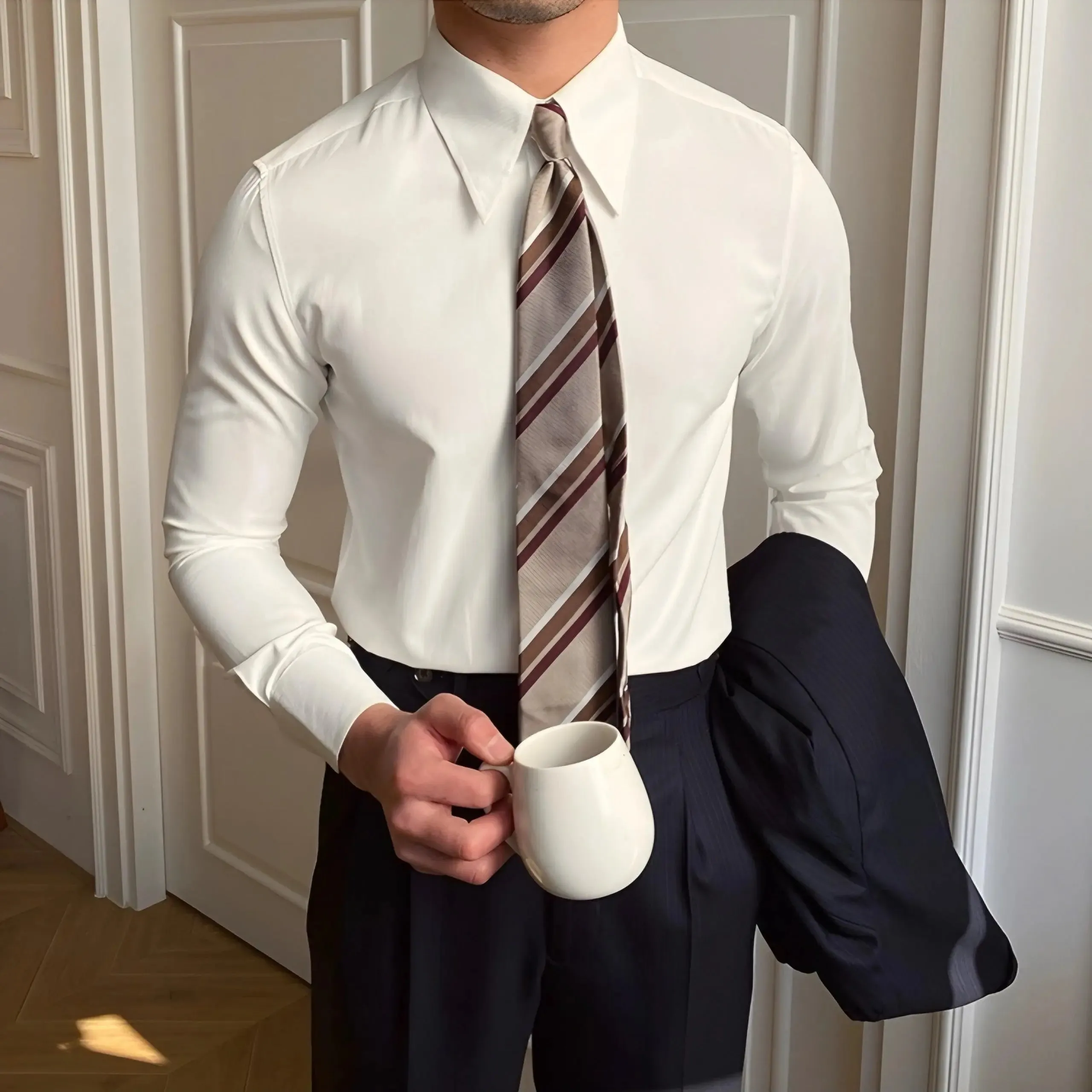 Elegant Spearpoint Collar Shirt - Cross & Crown