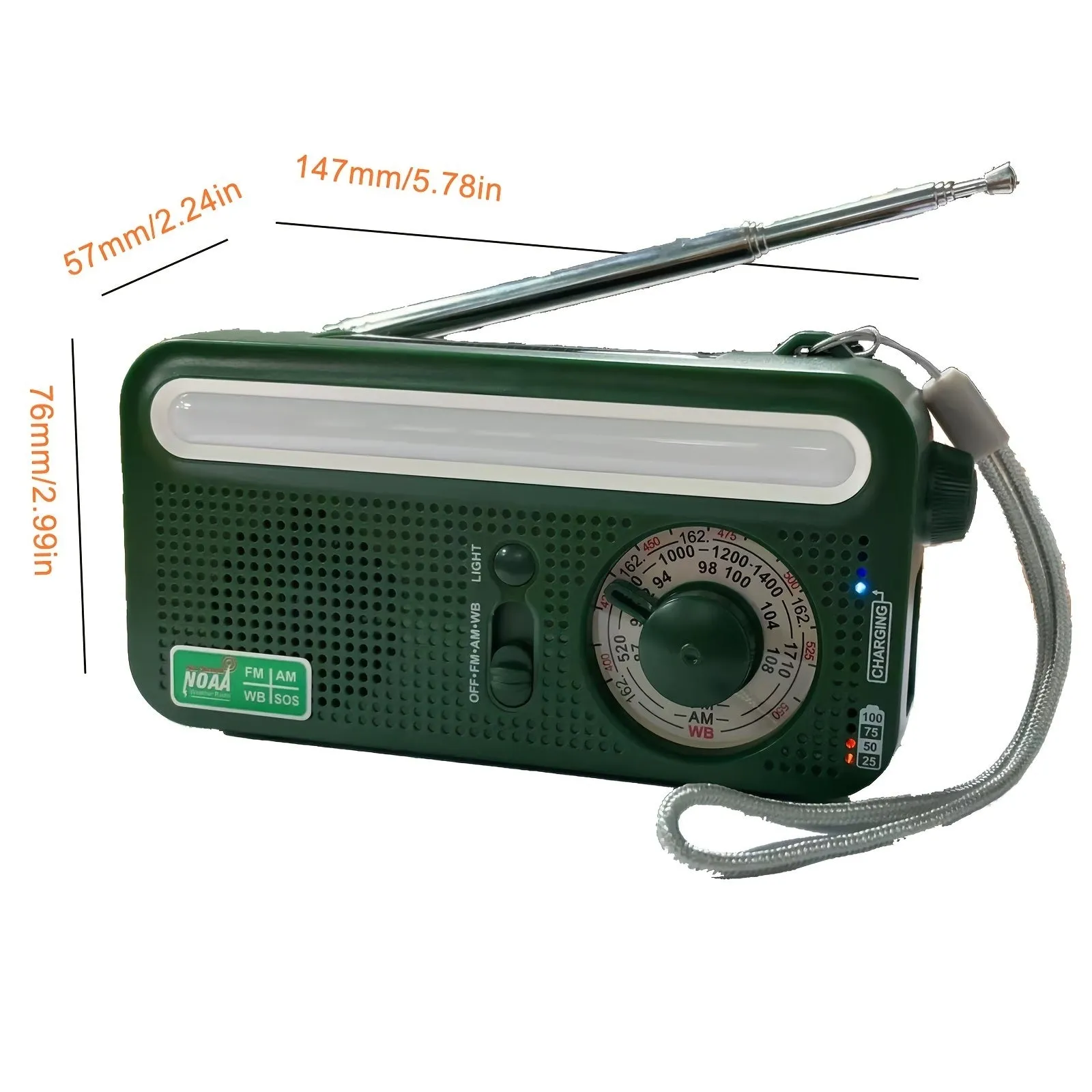 Emergency Radio Hand Crank Solar; Portable Weather Radio With AM/FM