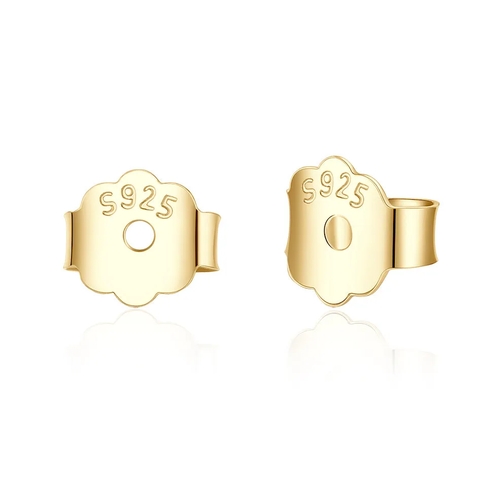 FE0003 925 Sterling Silver Round Stud Earrings