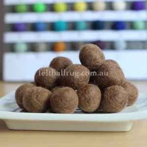 Felt Ball Cocoa Brown 1 CM,  2 CM, 2.5 CM, 3 CM, 4 CM Colour 28