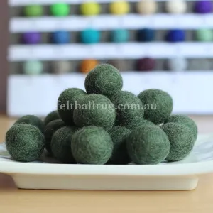 Felt Ball Field Green 1 CM,  2 CM, 2.5 CM, 3 CM, 4 CM Colour 19