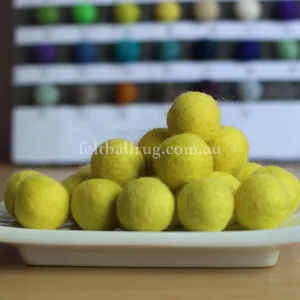 Felt Ball Sunshine Yellow 1 CM,  2 CM, 2.5 CM, 3 CM, 4 CM Colour 39