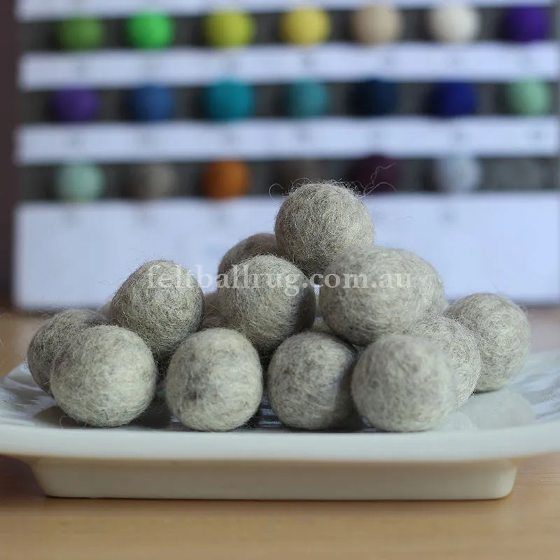 Felt Ball Warm Grey 1 CM,  2 CM, 2.5 CM, 3 CM, 4 CM Colour 51