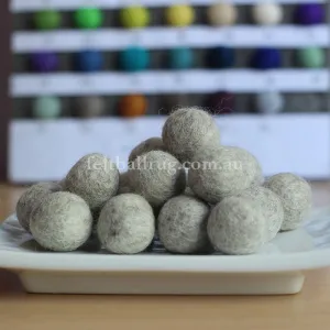 Felt Ball Warm Grey 1 CM,  2 CM, 2.5 CM, 3 CM, 4 CM Colour 51