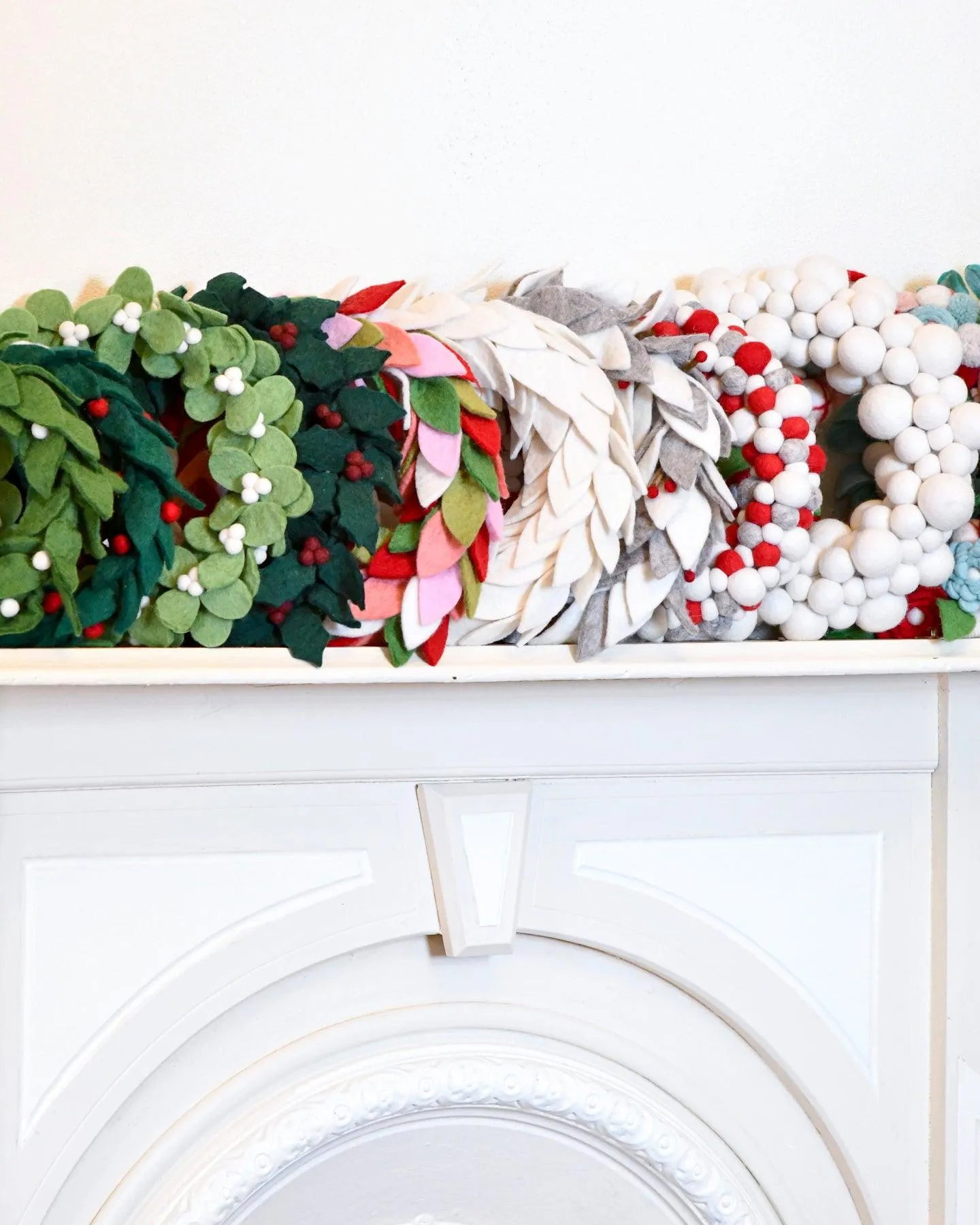 Felt Christmas Wreath with Red Berries