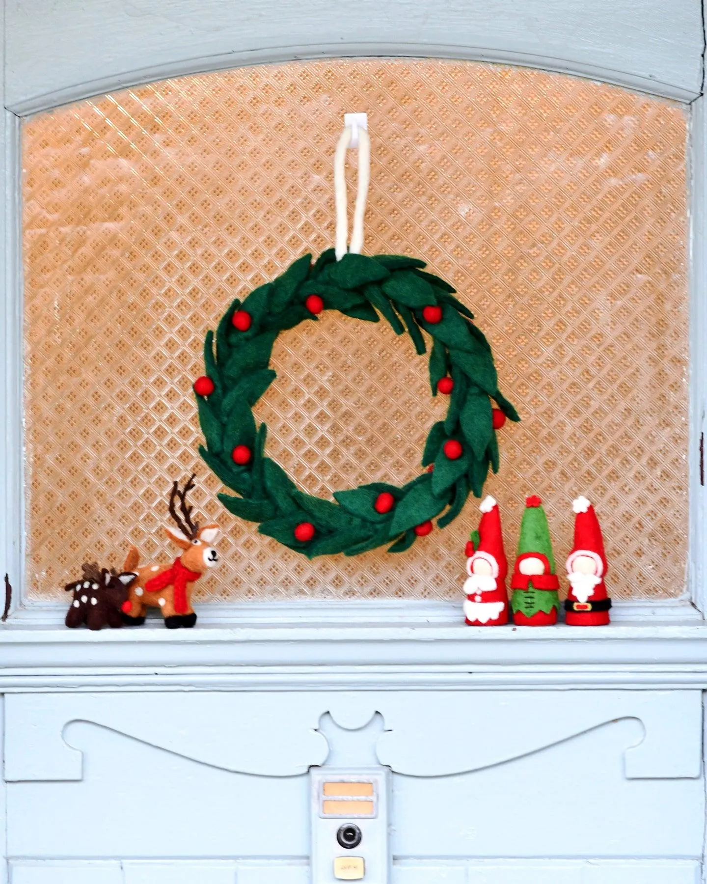 Felt Christmas Wreath with Red Berries