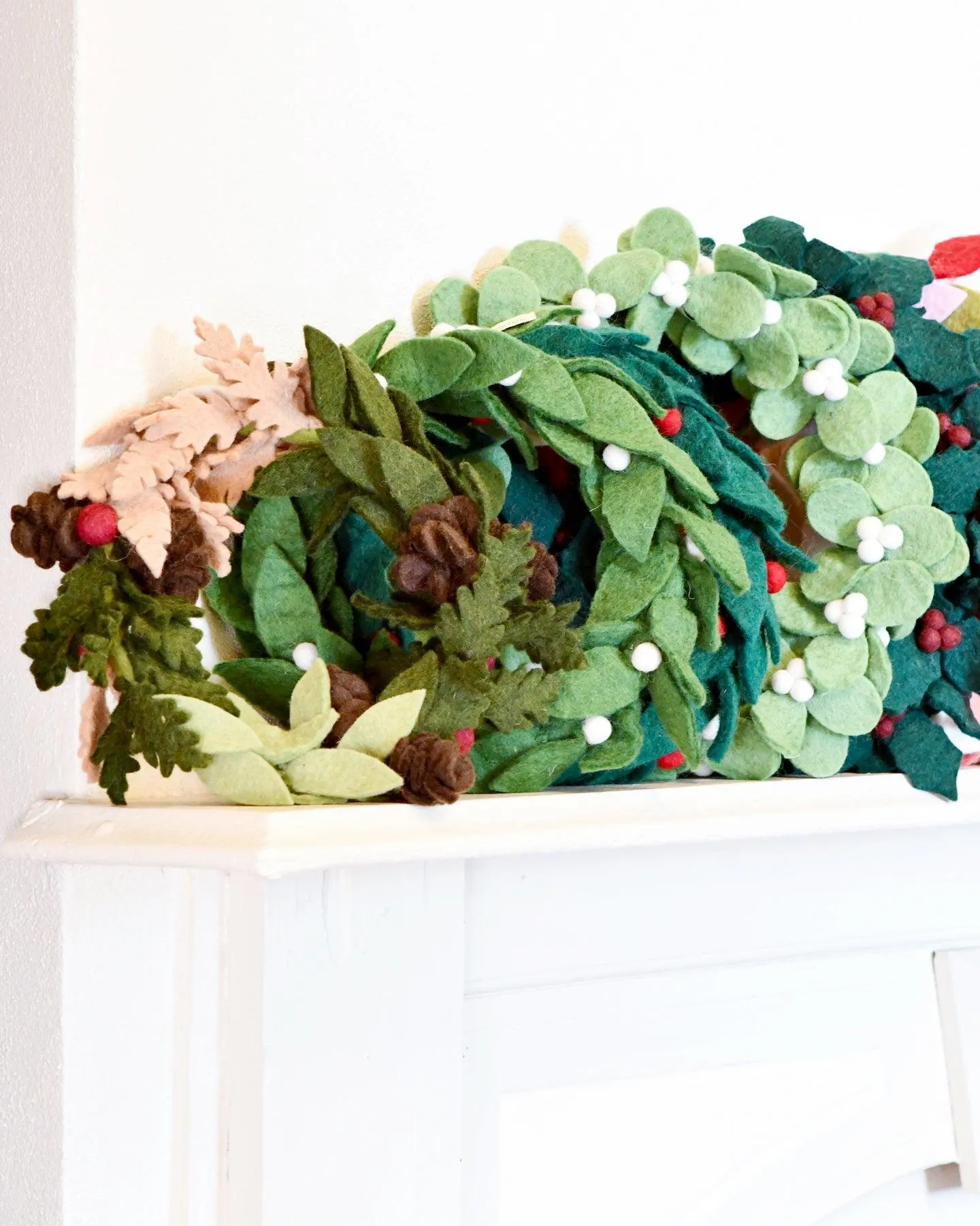 Felt Christmas Wreath with Red Berries