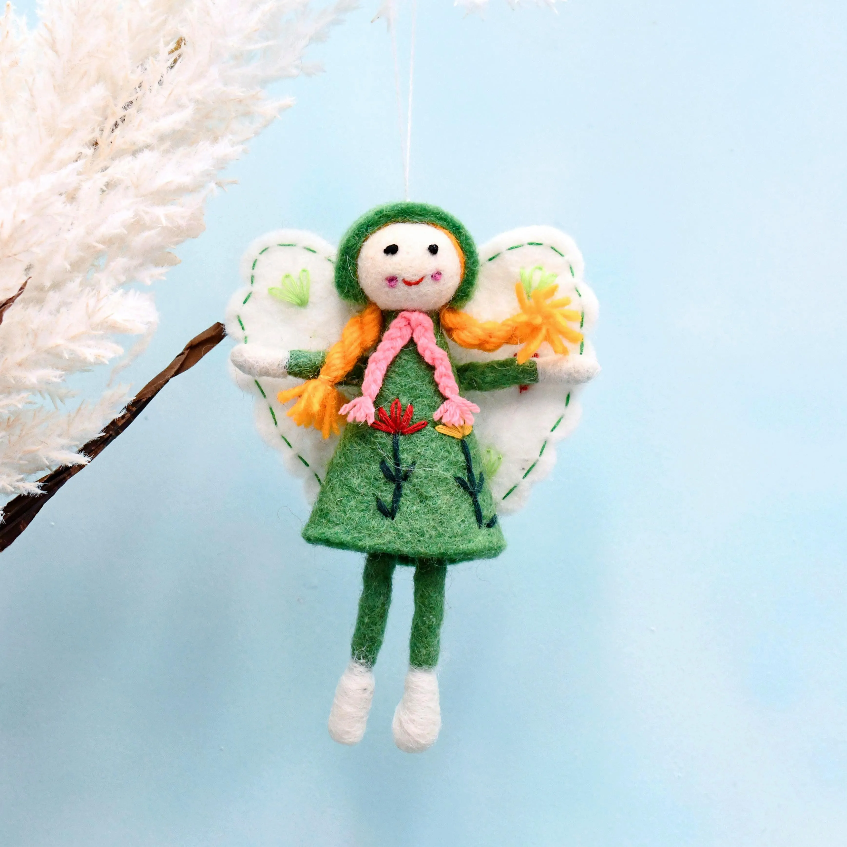 Felt Flower Fairy - Green Dress