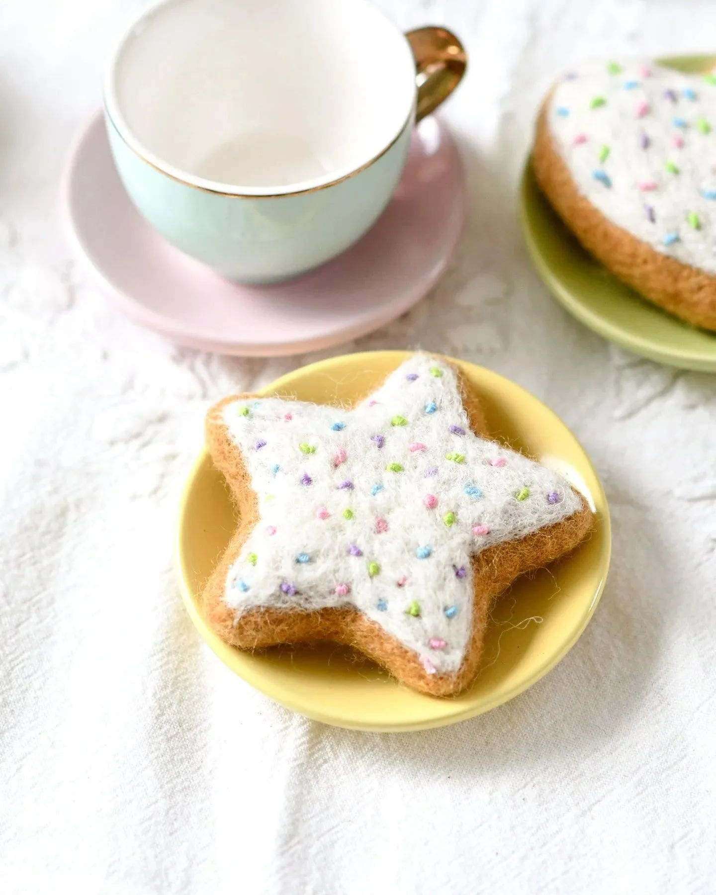 Felt Heart & Star Icing Cookie with Sprinkles