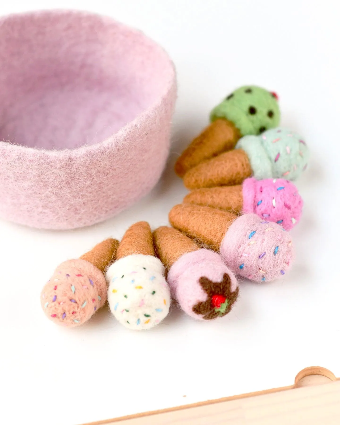 Felt Ice Creams - Cotton Candy Flavour with Sprinkles