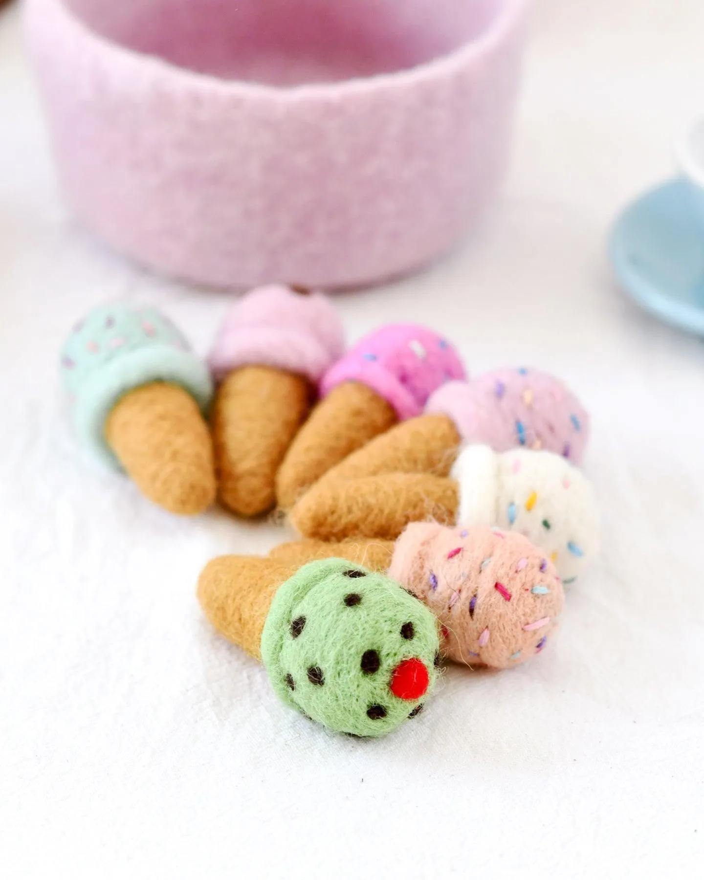 Felt Ice Creams - Cotton Candy Flavour with Sprinkles