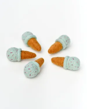 Felt Ice Creams - Cotton Candy Flavour with Sprinkles