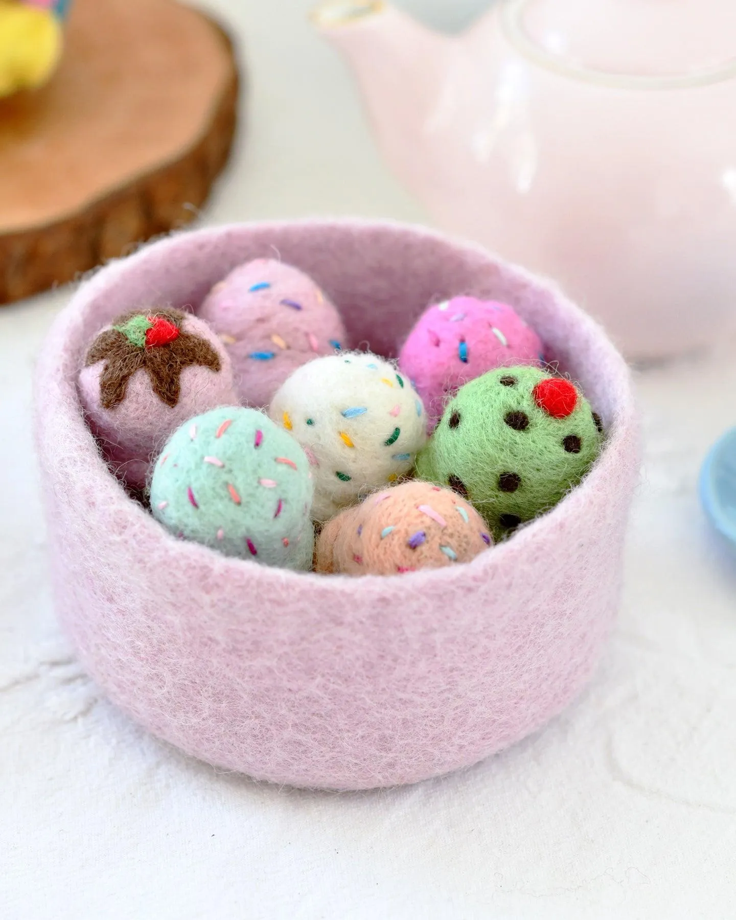 Felt Ice Creams - Cotton Candy Flavour with Sprinkles
