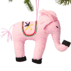 Felt Ornament - Pink Elephant