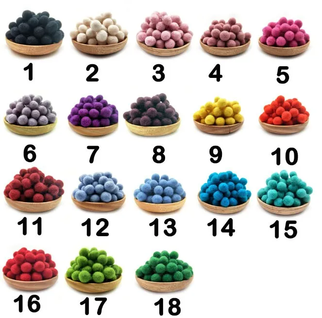 Felt Pom Poms Wholesale - Rainbow Wool Felt Pompoms Wholesale - DIY Loose Felt Ball Garland - Wool Felt Balls - Choose Color Quantity