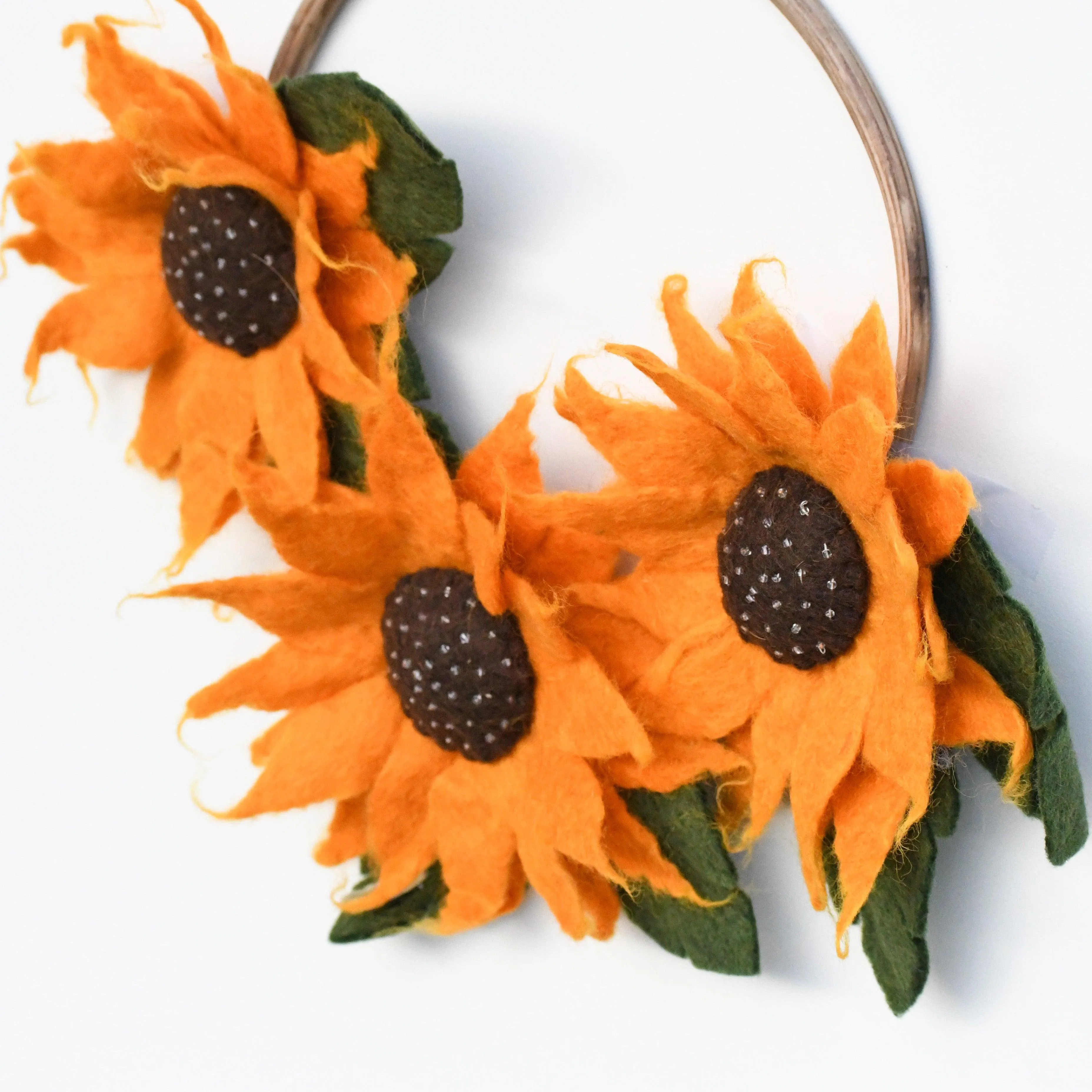 Felt Sunflowers Wreath