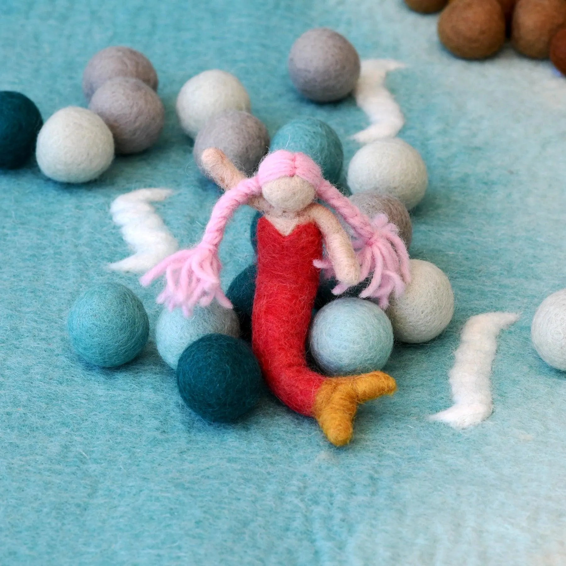 Felt Waldorf Mermaid - Pink Hair