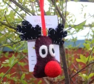 Felt Wool Reindeer Ornament