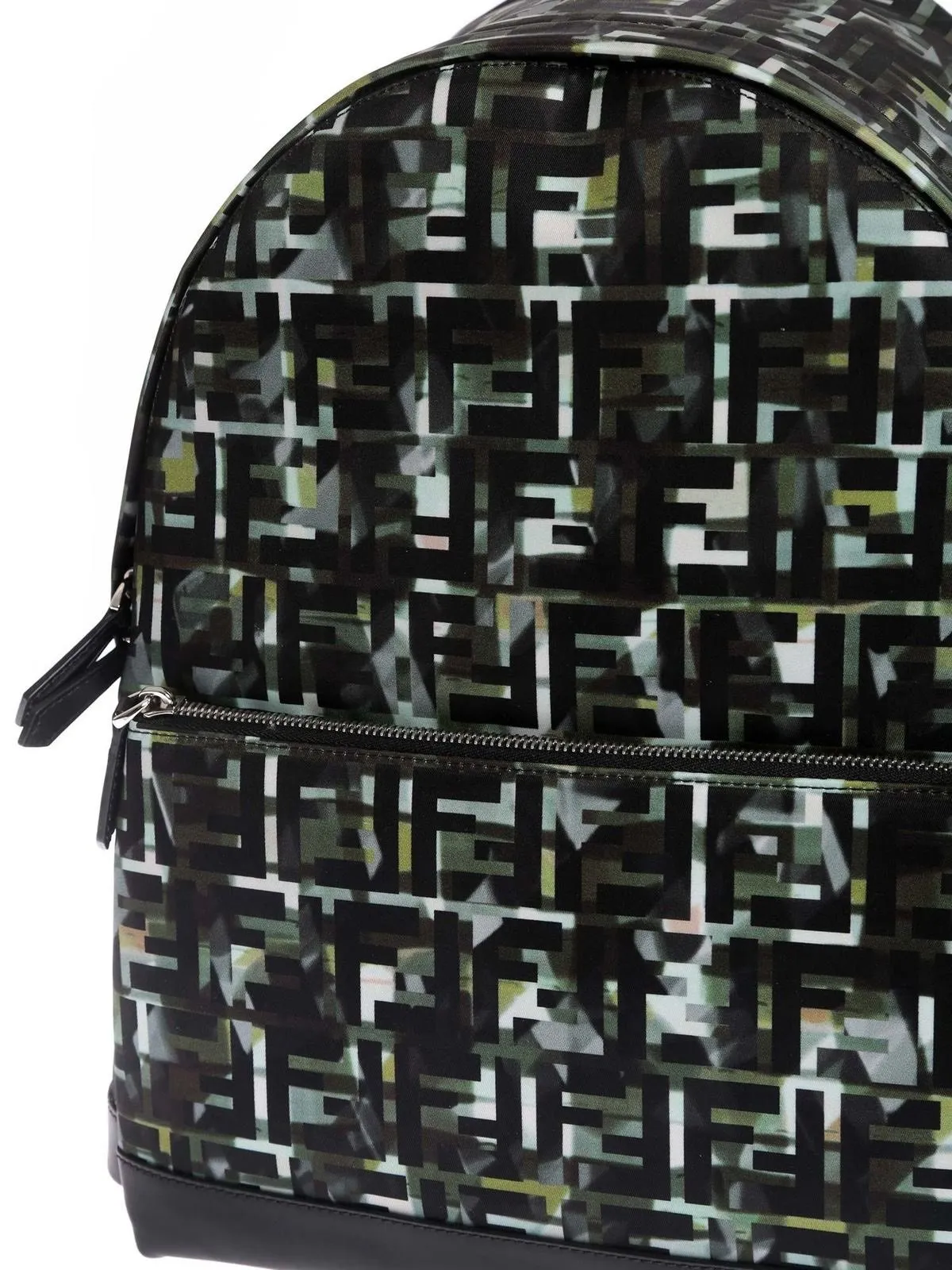 Fendi Unisex FF Multicolor Camouflage Backpack 7VZ042