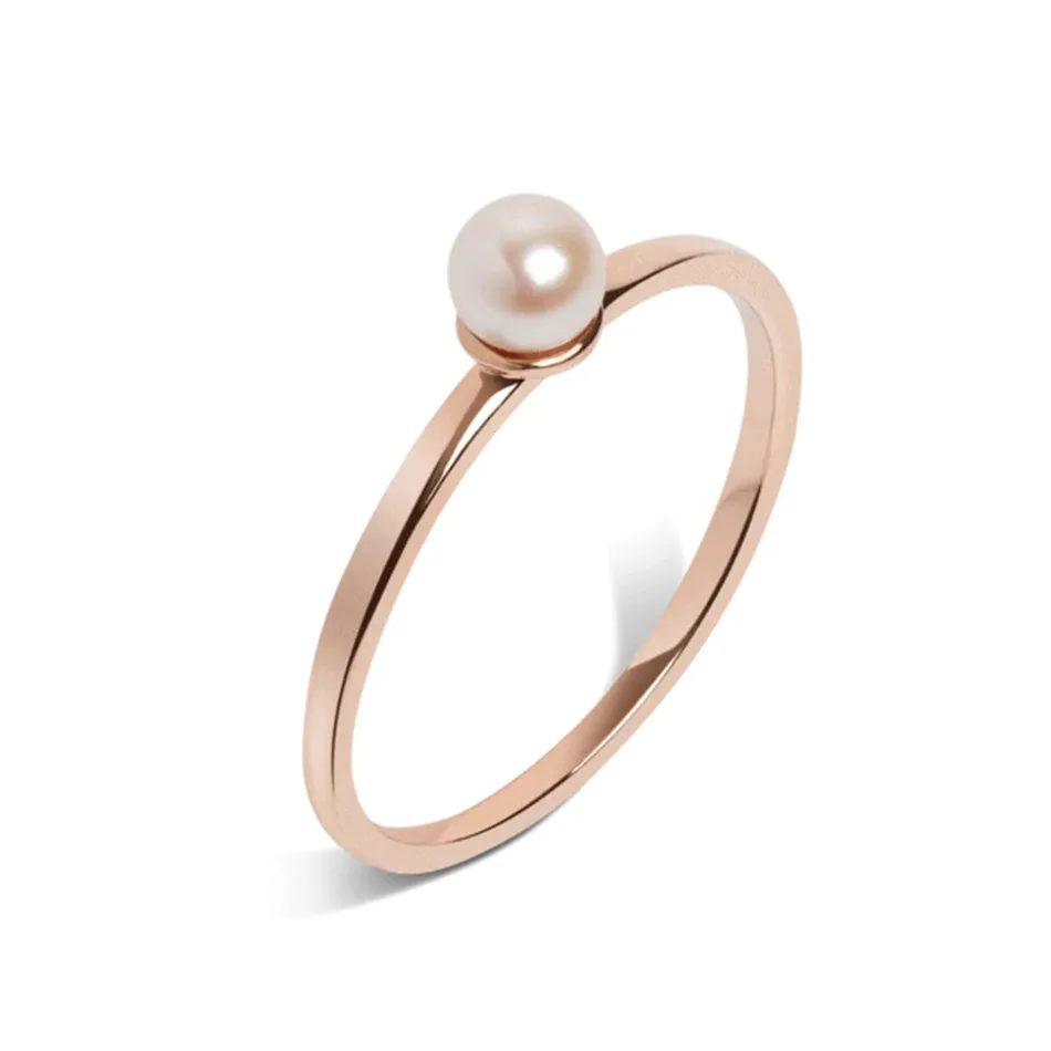 FJ0069 925 Sterling Silver Single Pearl Ring