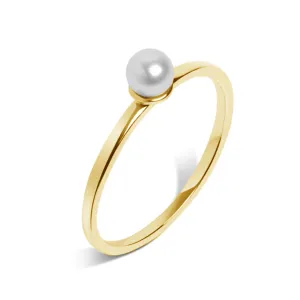 FJ0069 925 Sterling Silver Single Pearl Ring
