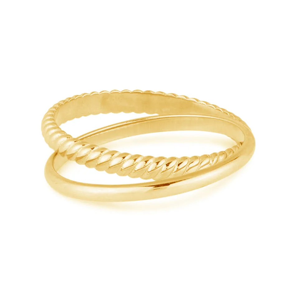 FJ0265 925 Sterling Silver Double Ring