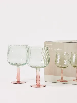 Flor green gin glasses
