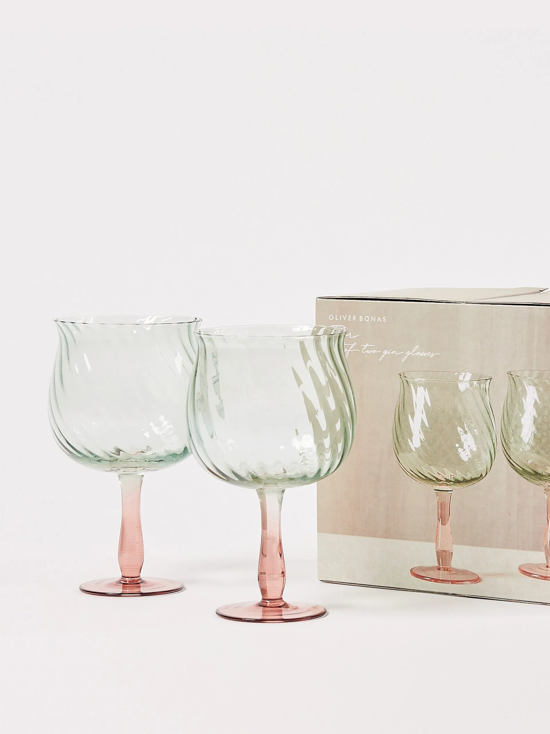 Flor green gin glasses