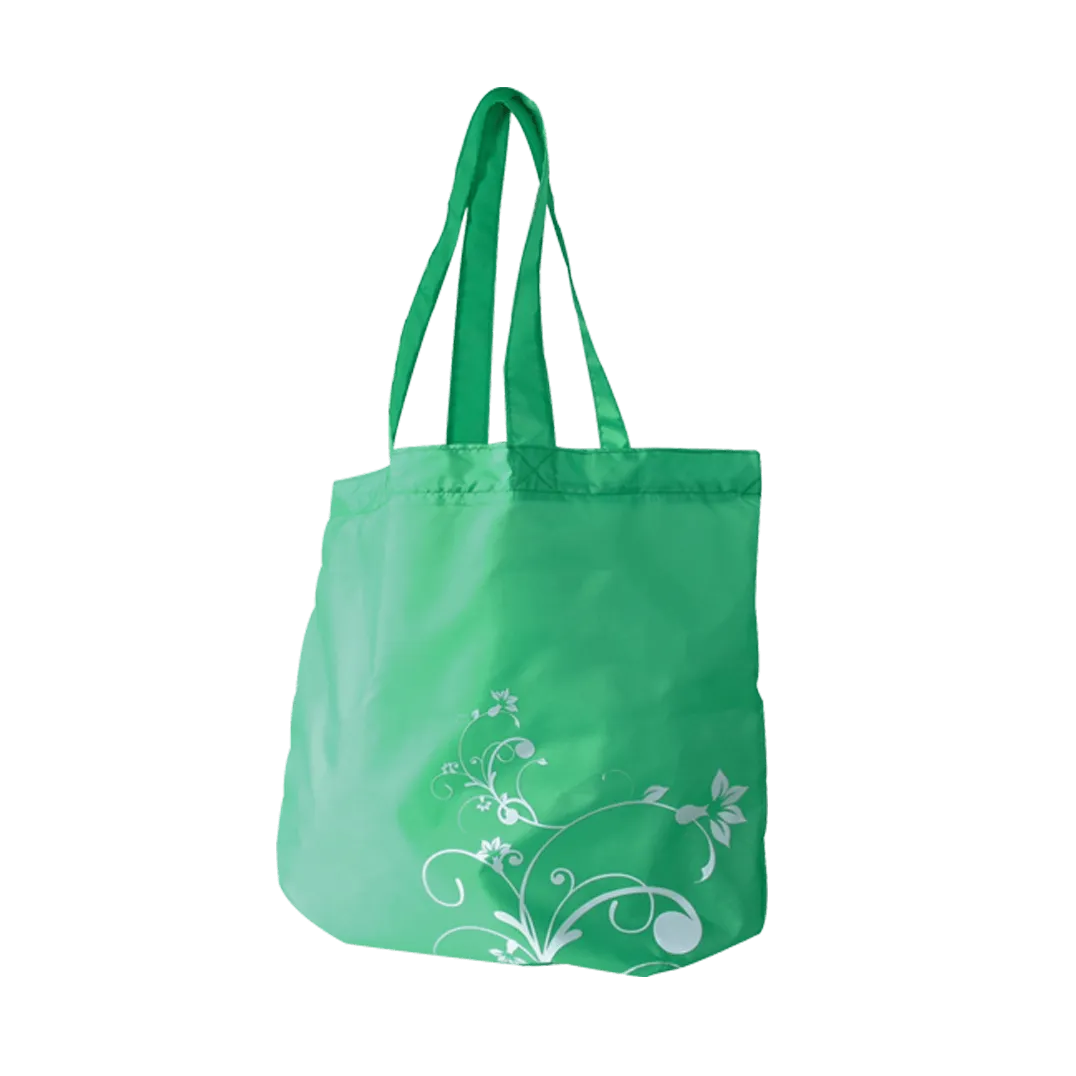 Fold Up Green Nylon Swirl Bag