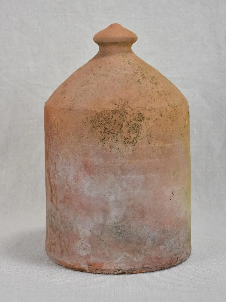 Folk art clay bird feeder / drinking shelter 10¾"