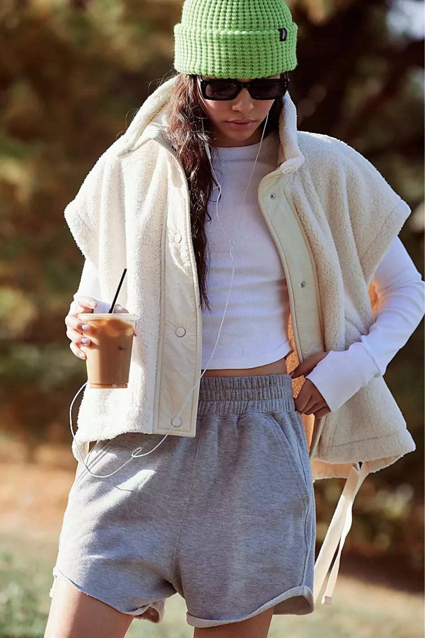 Free People: Scout It Out Fleece Vest in Birch Tree