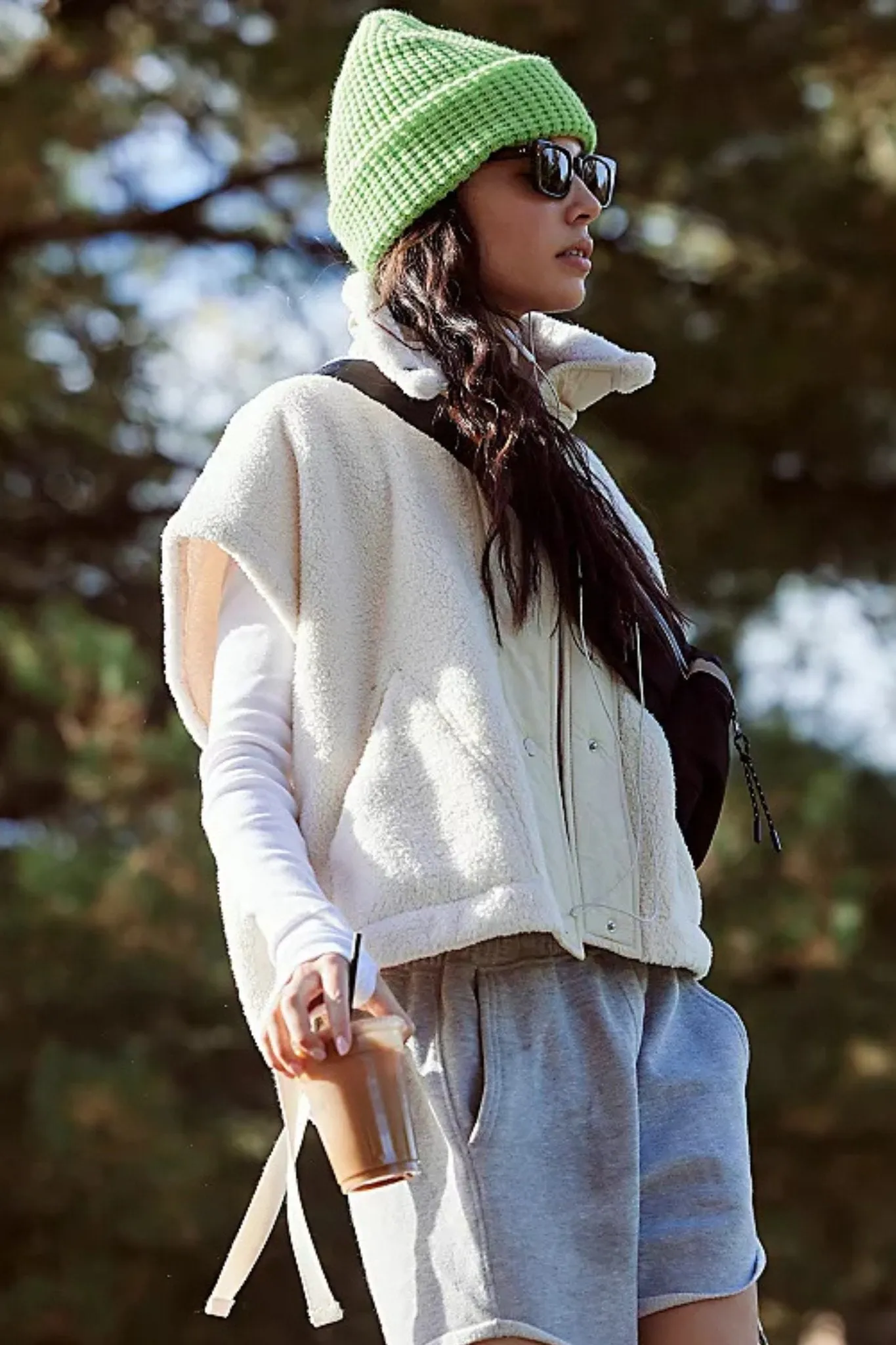 Free People: Scout It Out Fleece Vest in Birch Tree