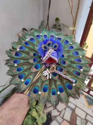 Full mor pankh heavy laddu gopal dress with pagdi and bansuri