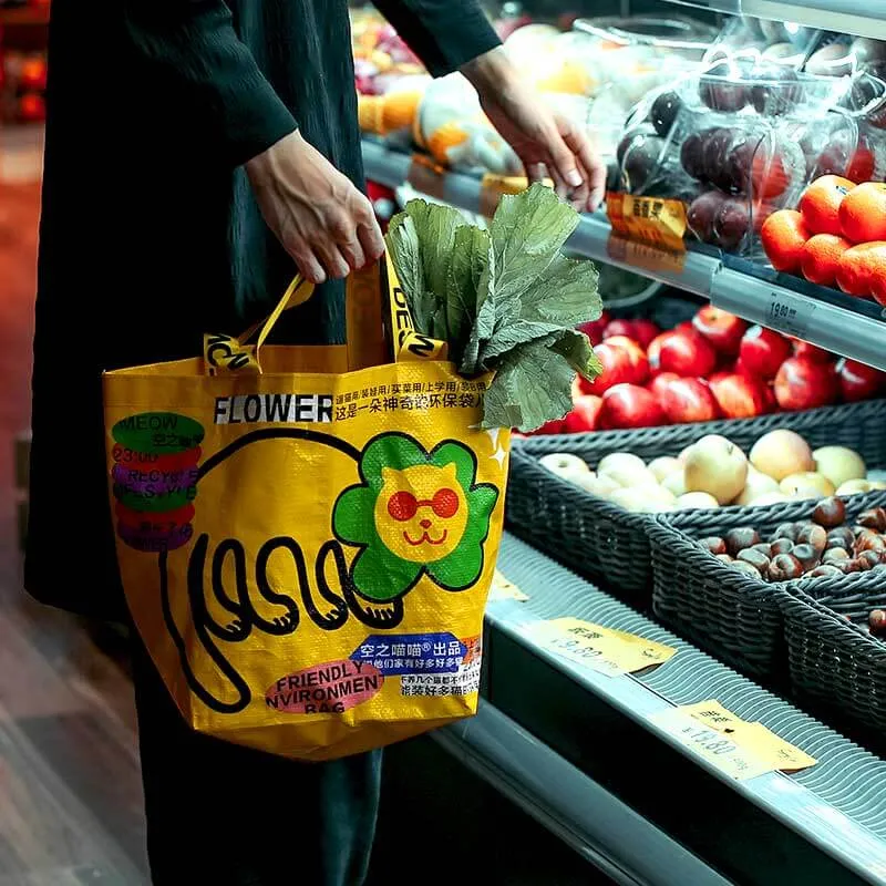Funny Cat Reusable Grocery Bag