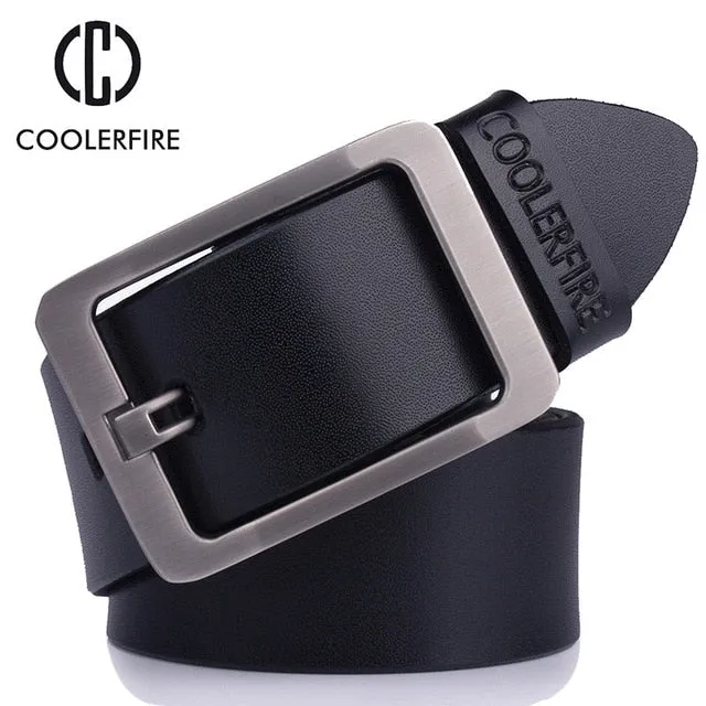 Genuine leather belt designer luxury strap vintage pin buckle