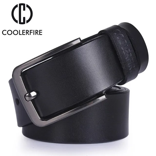 Genuine leather belt designer luxury strap vintage pin buckle