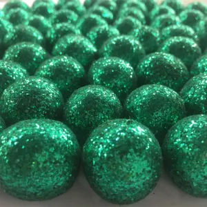 Glitter Felt Balls Emerald Green
