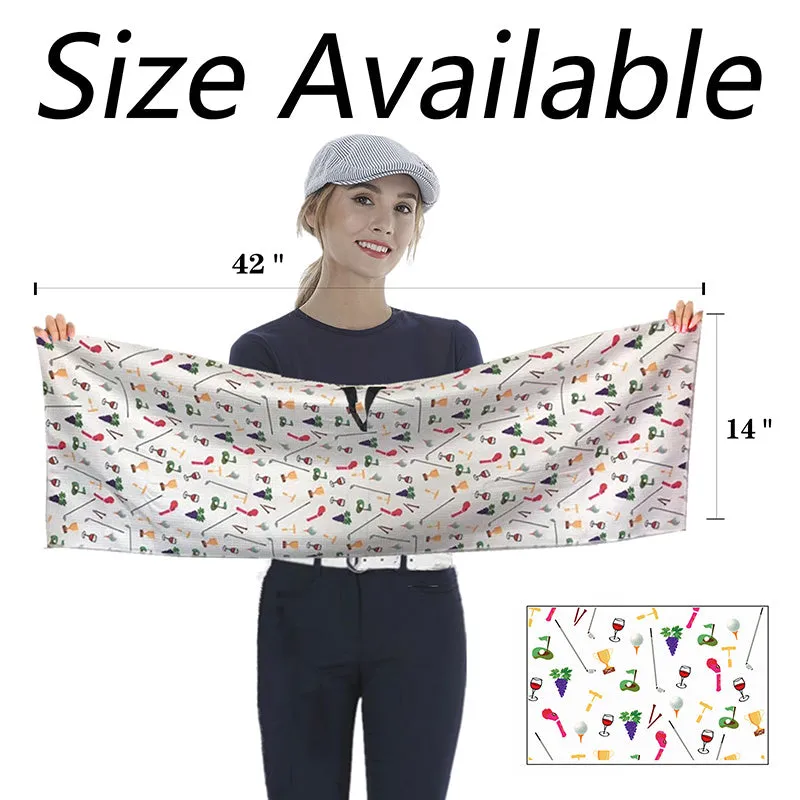 Golf Towel Printed 14X42 Inch With Grommet Clip 1 Pack Mod Dot