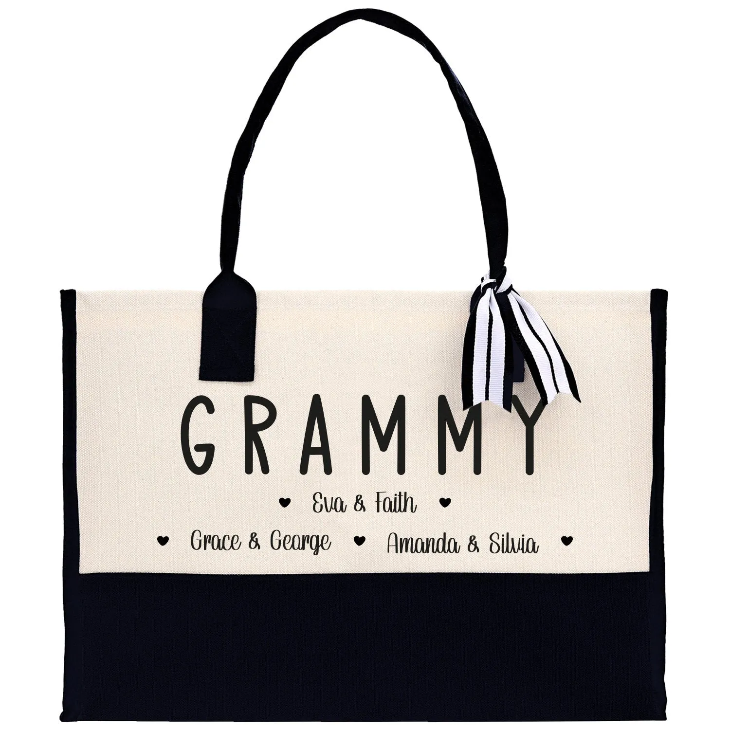 Grammy Grandchild Kids Names Custom Grandma Tote Bag Grandma's Getaway Bag Personalized Grandma Gift Bag Shopping Bag Mother Day Gift
