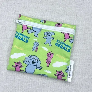Green Elephant and Pig Reusable Mini Snack Bag
