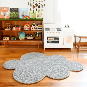 Grey Cloud Felt Ball Rug (170cm)
